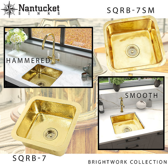 Nantucket Sinks 16" Bright Brass Bar Sink-DirectSinks