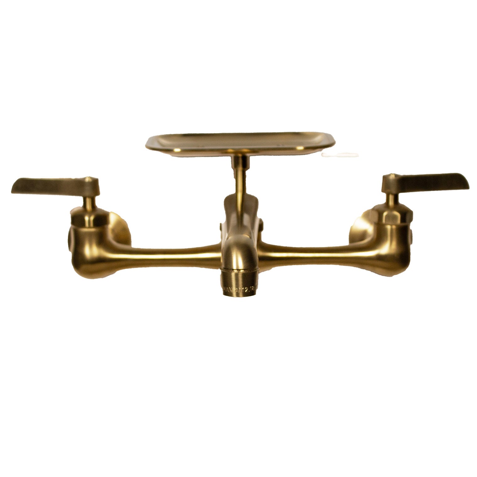 Nantucket Sinks Satin Brass Wall Mount Utility Faucet with Soap Dish