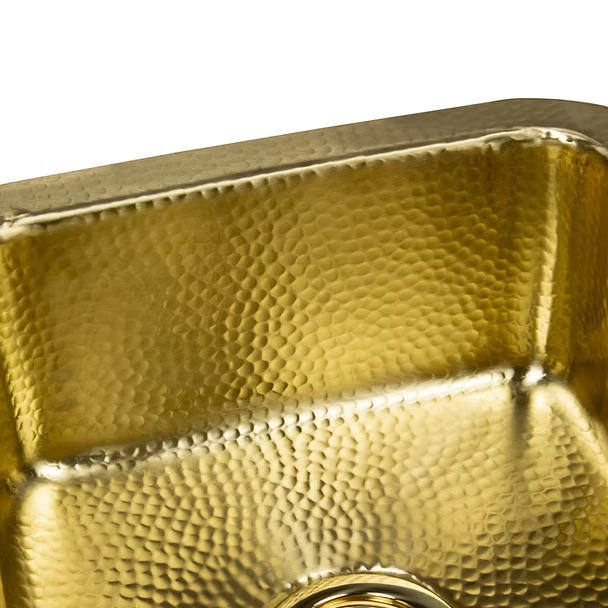 Matte Finish Hammered Brass 17" Undermount Bar Sink