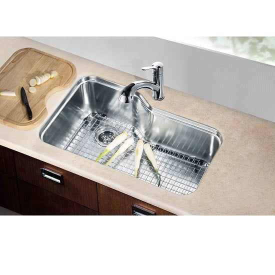 Dawn DSU3118 33" 16 Gauge Undermount Single Bowl Stainless Steel Kitchen Sink with Accessory Ledge