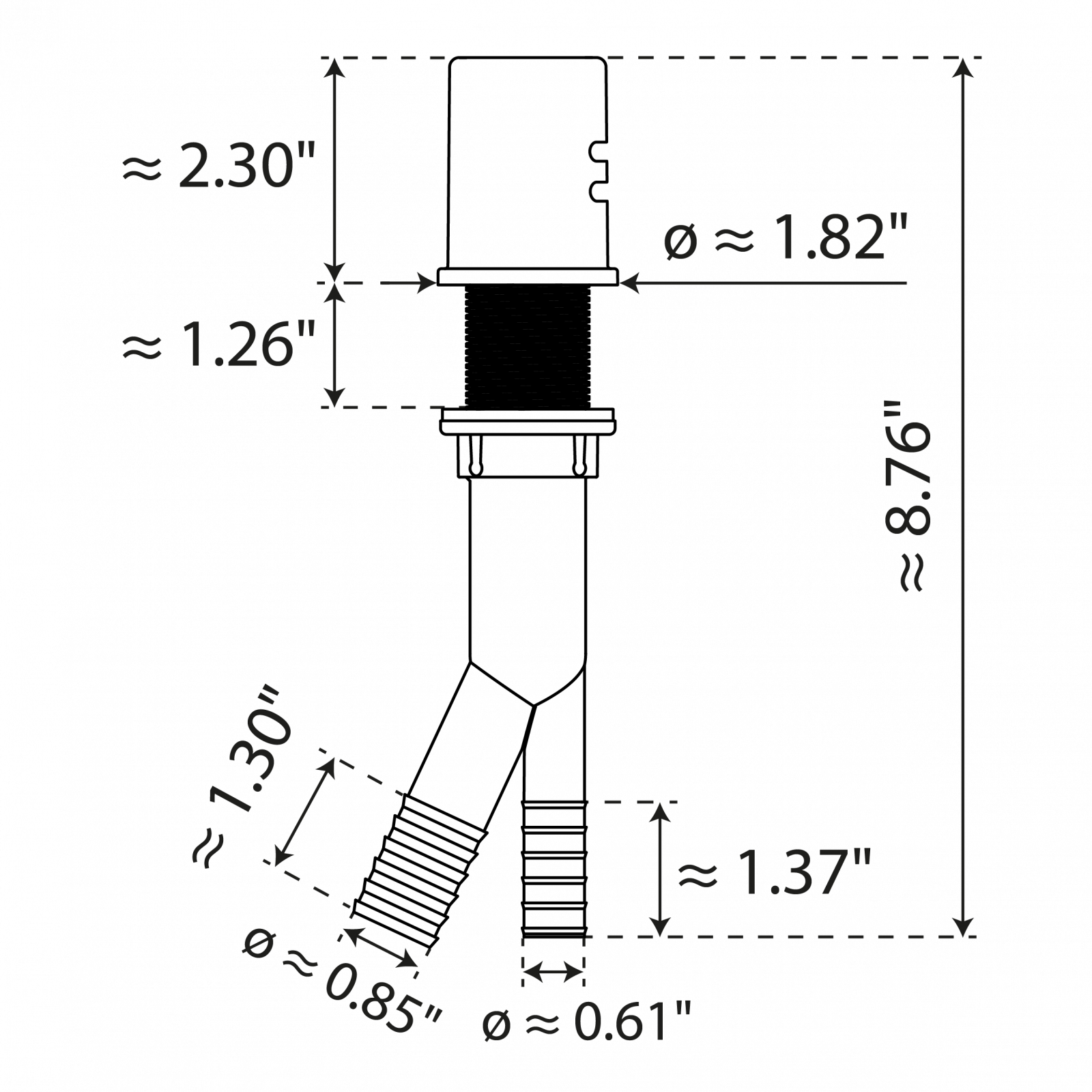 Wasserwerk Dishwasher Air Gap in Matte Black