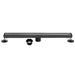  28" Stainless Steel Linear Shower Drain with Tile Insert & Flat Grate in Matte Black