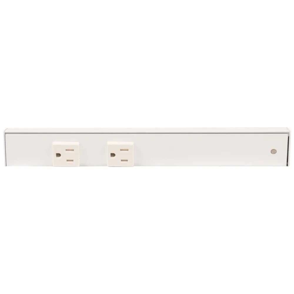 Slim Angle Under Cabinet Outlet Power Strip | White Finish-DirectSinks