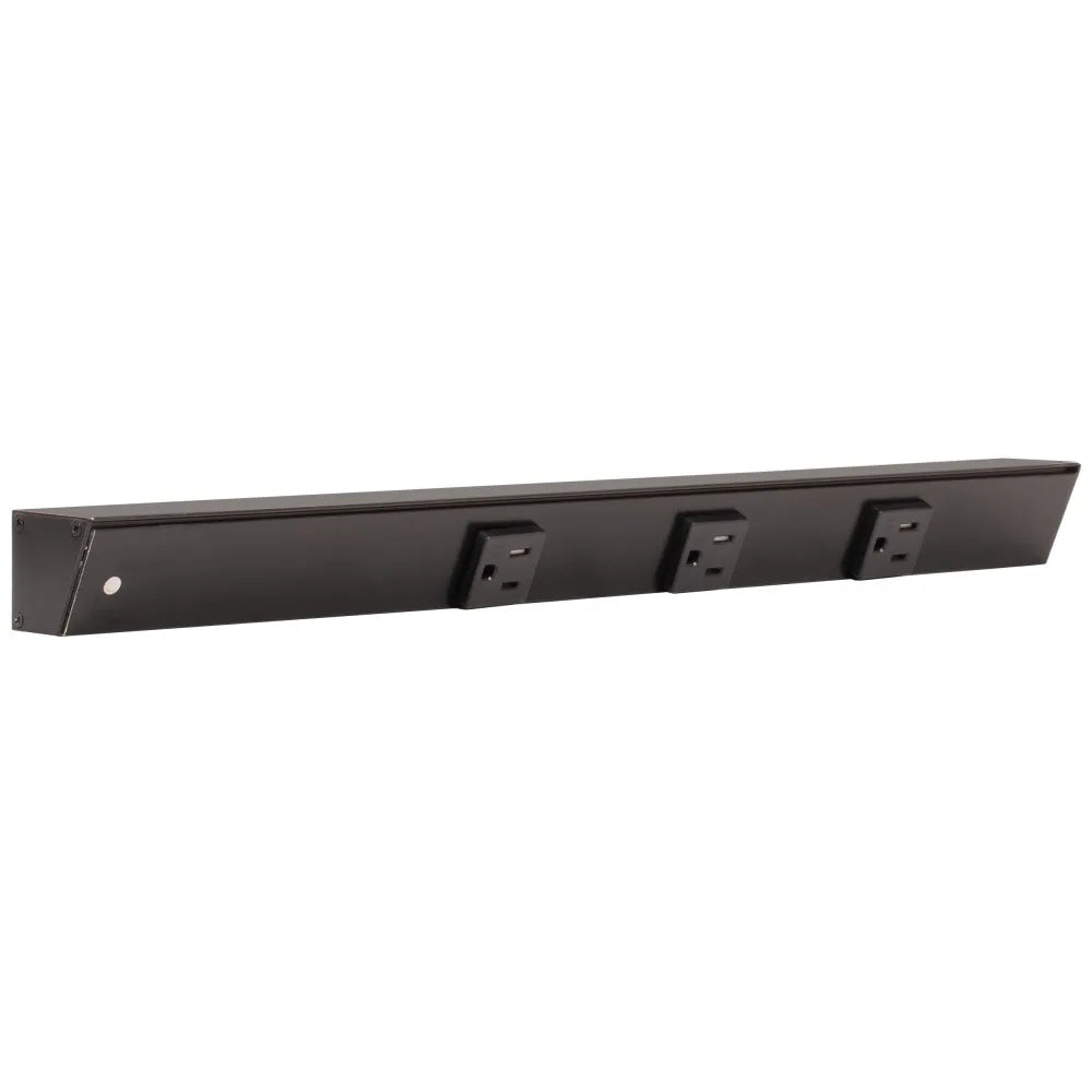 Slim Angle Under Cabinet Outlet Power Strip | Black Finish-DirectSinks