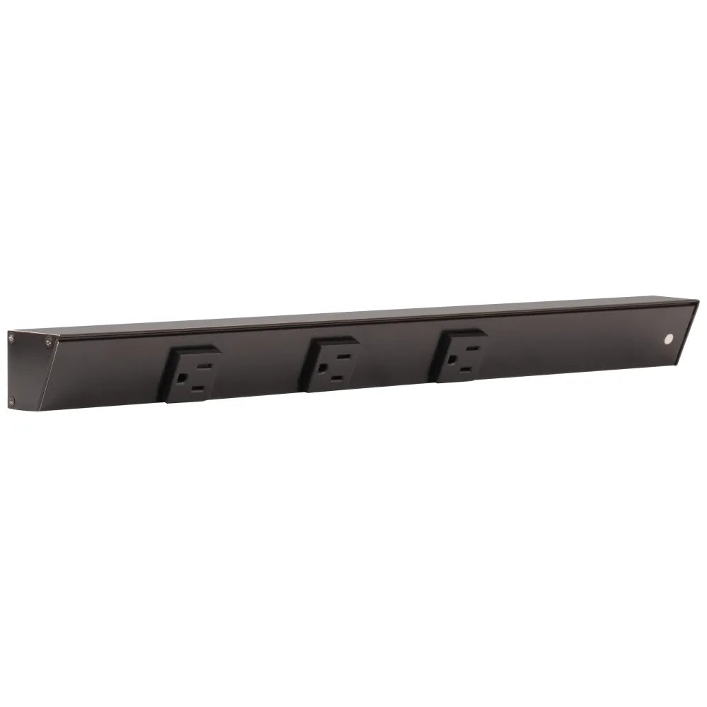Slim Angle Under Cabinet Outlet Power Strip | Black Finish-DirectSinks