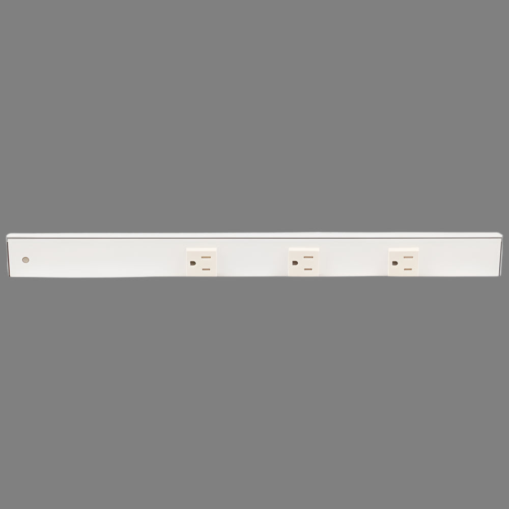 Slim Angle Under Cabinet Outlet Power Strip | White Finish-DirectSinks