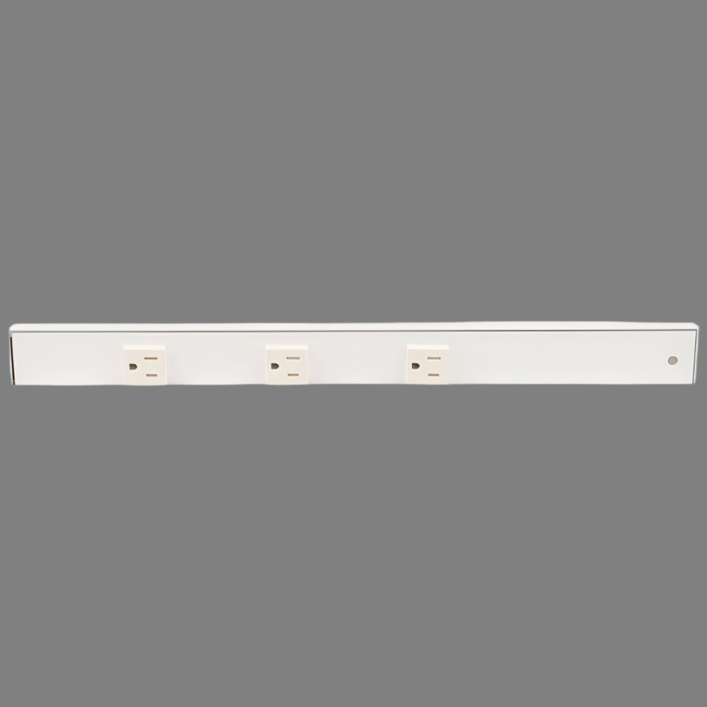 Slim Angle Under Cabinet Outlet Power Strip | White Finish-DirectSinks