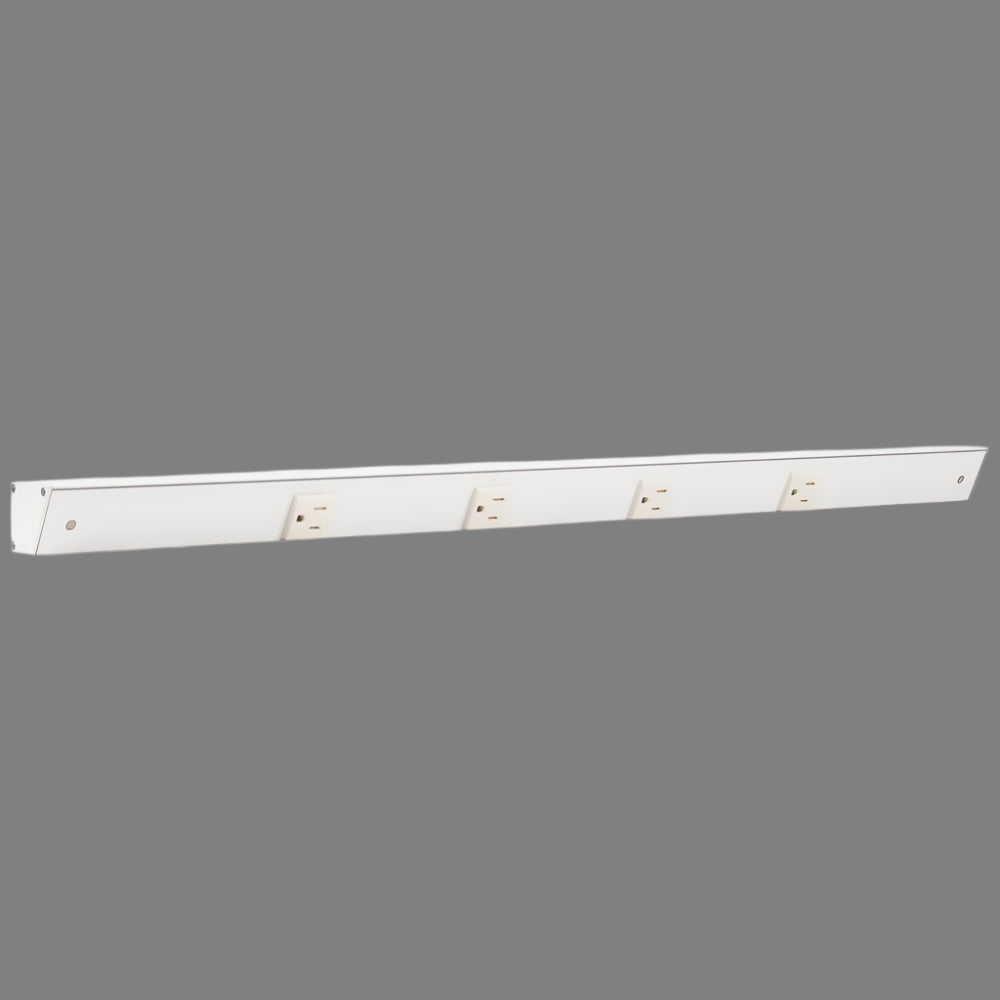 Slim Angle Under Cabinet Outlet Power Strip | White Finish-DirectSinks