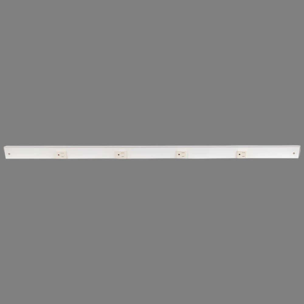Slim Angle Under Cabinet Outlet Power Strip | White Finish-DirectSinks