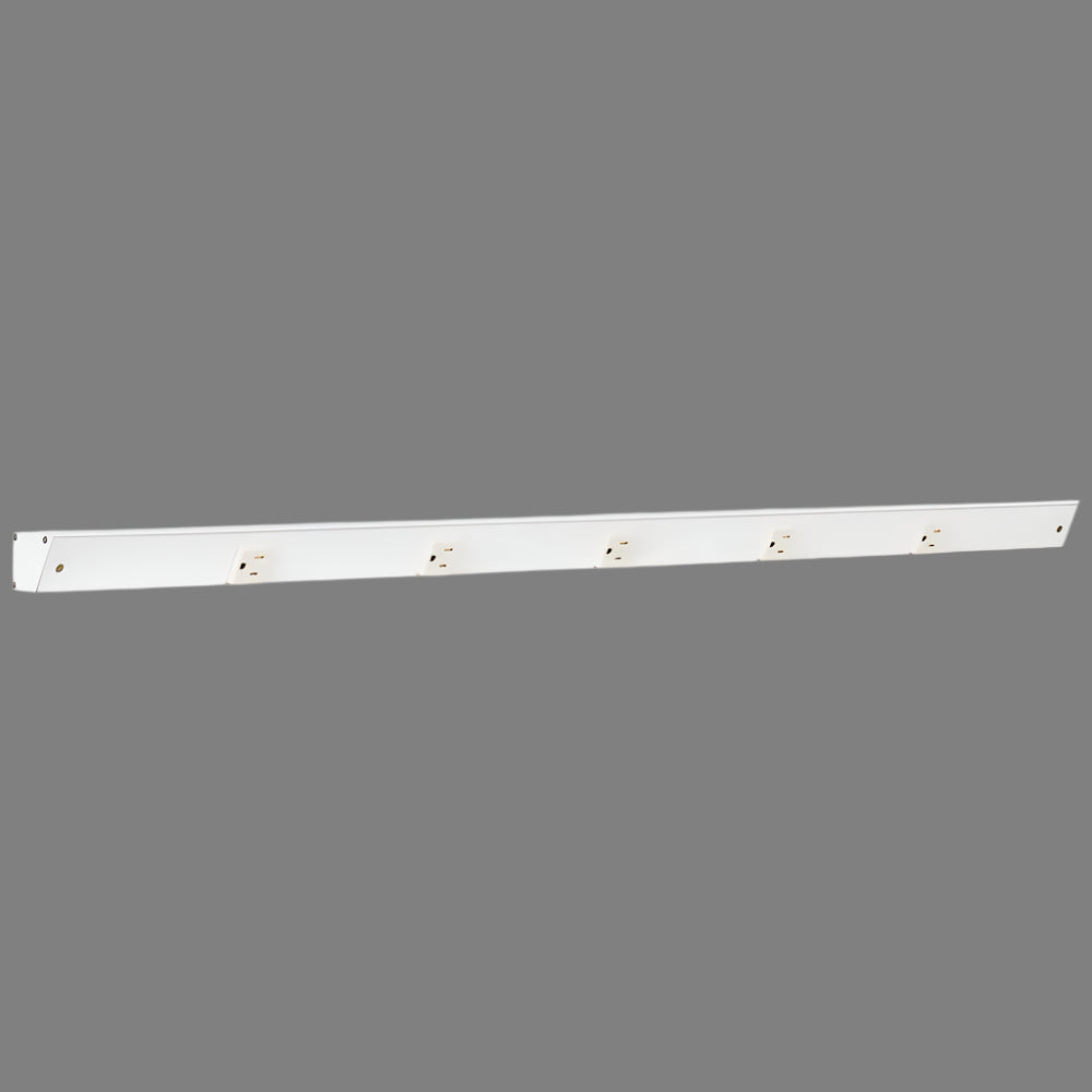 Slim Angle Under Cabinet Outlet Power Strip | White Finish-DirectSinks