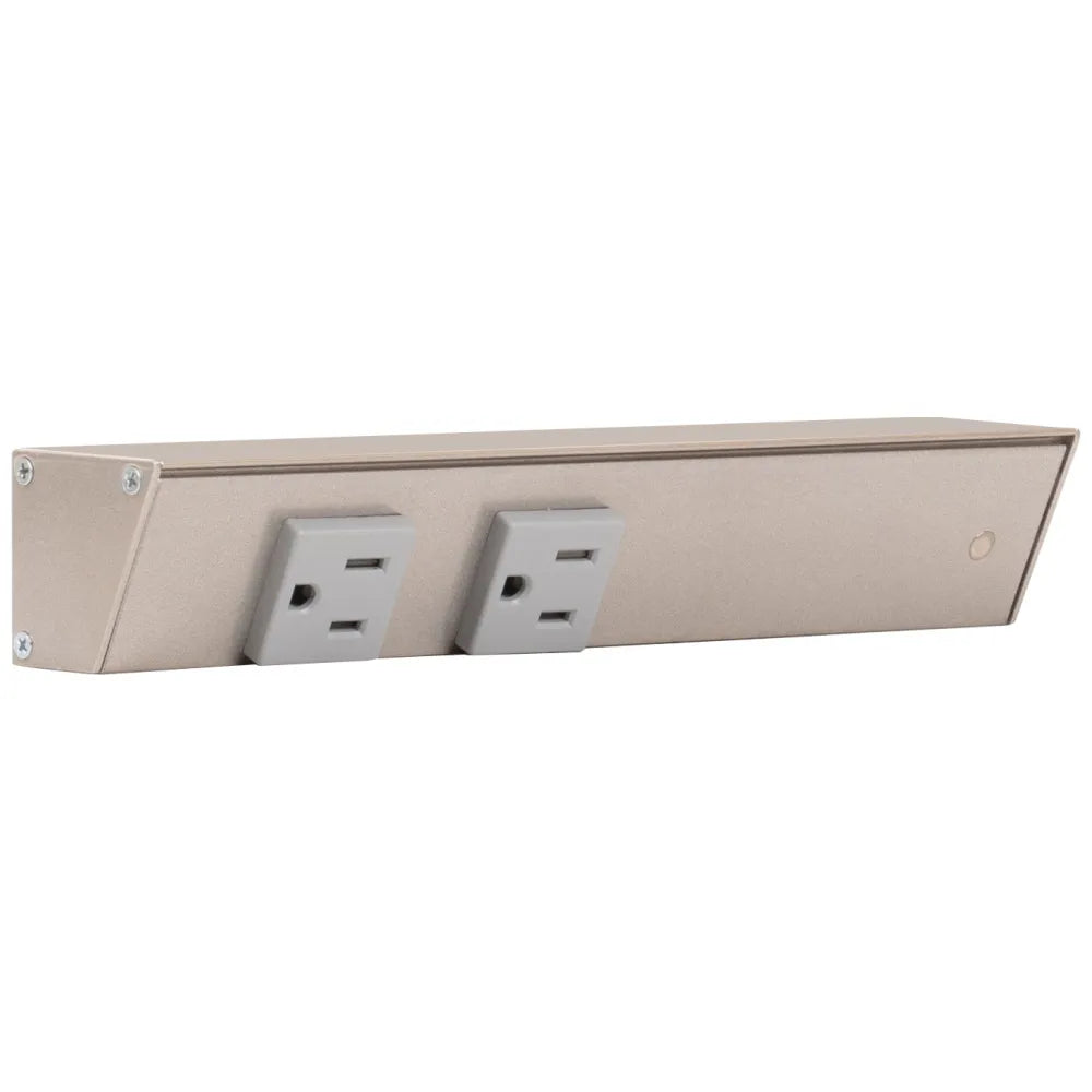9"  Slim Angle Under Cabinet Two Outlet Power Strip