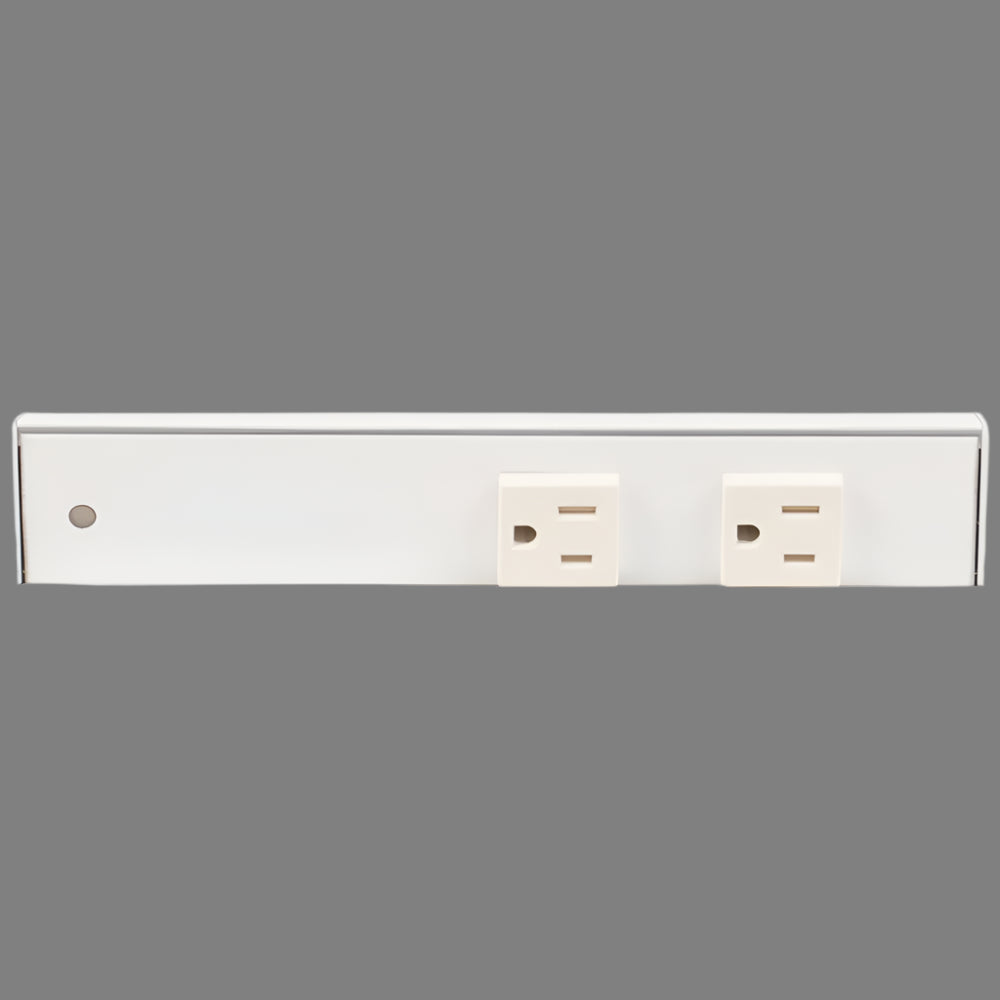 Slim Angle Under Cabinet Outlet Power Strip | White Finish-DirectSinks