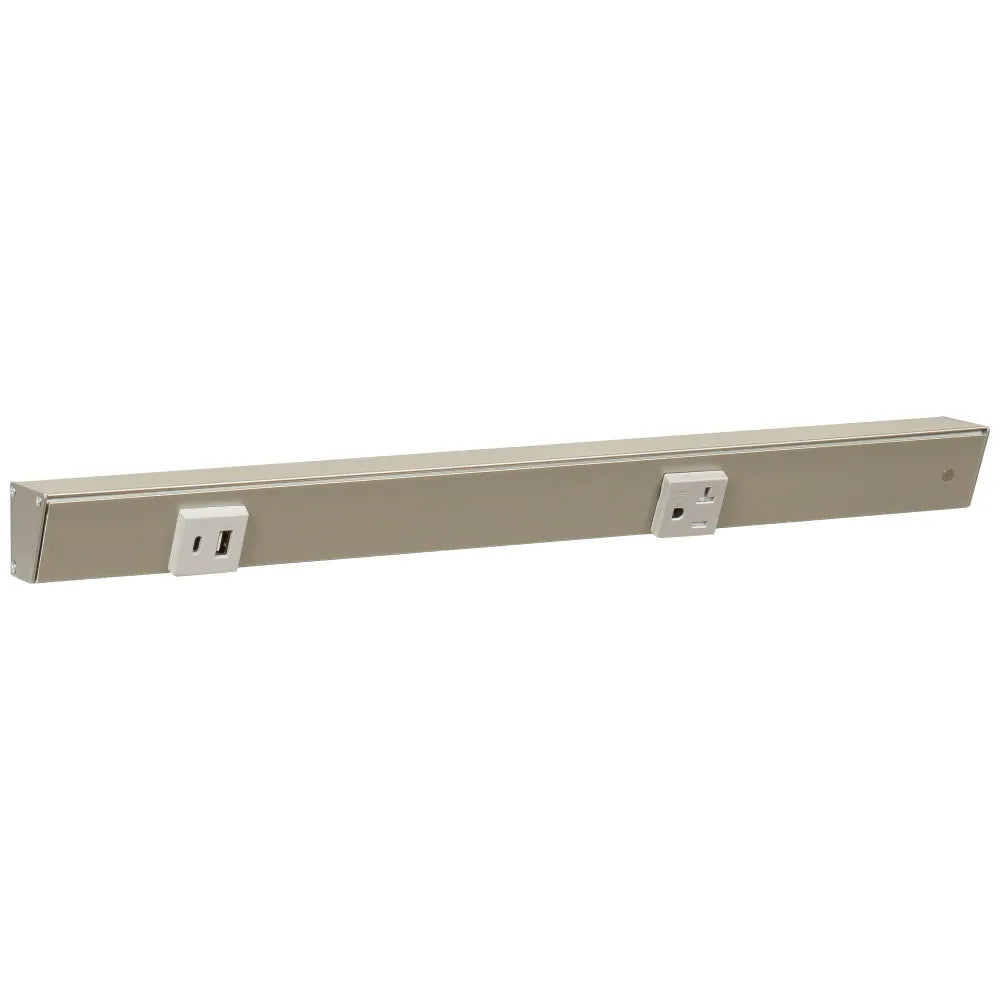 Under Cabinet Power Strip with USB Port & Outlets | Satin Nickel Finish-DirectSinks