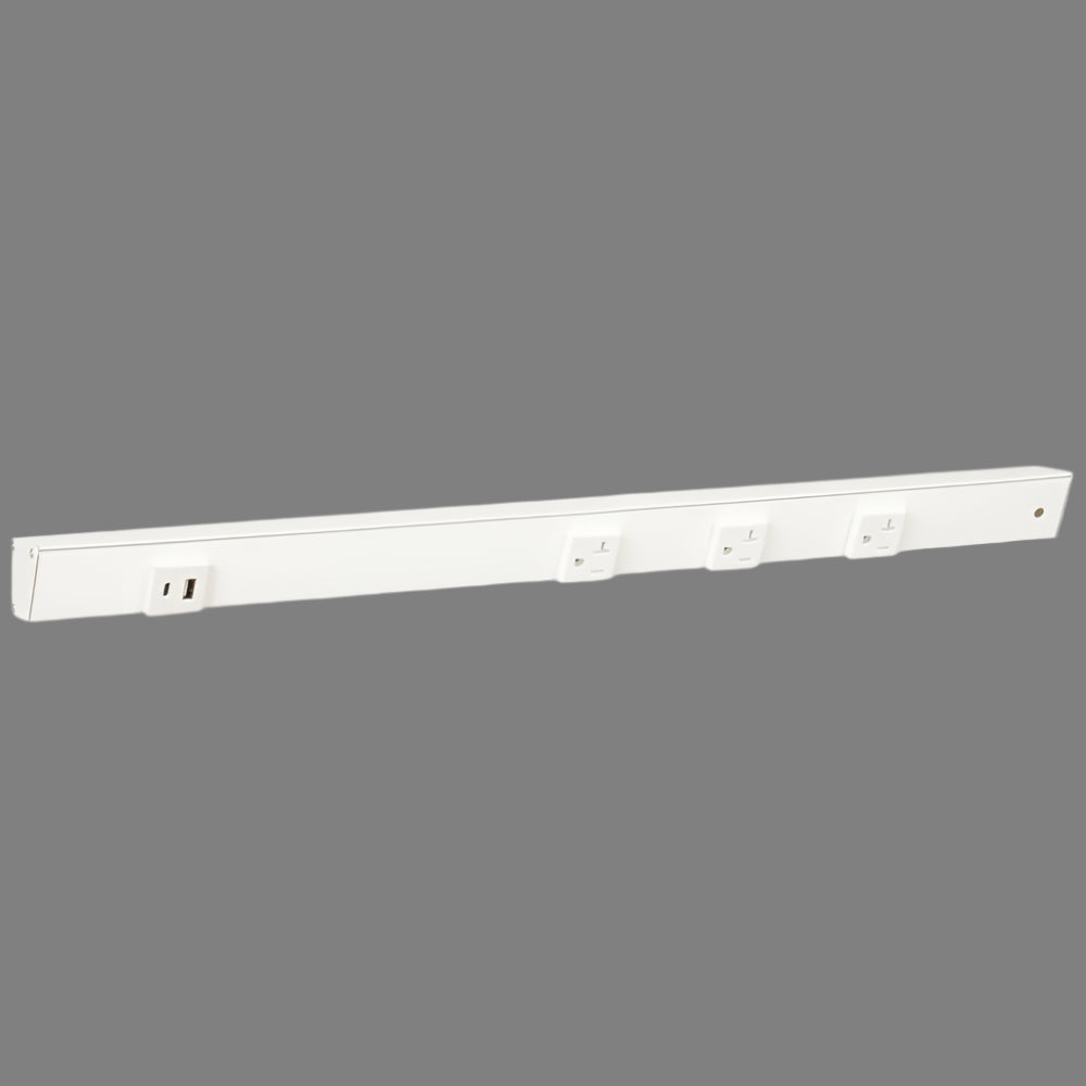 Under Cabinet Power Strip with USB Port & Outlets | White Finish-DirectSinks
