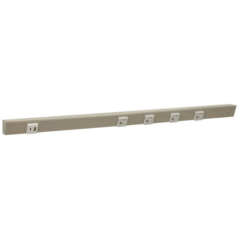 Under Cabinet Power Strip with USB Port & Outlets | Satin Nickel Finish-DirectSinks