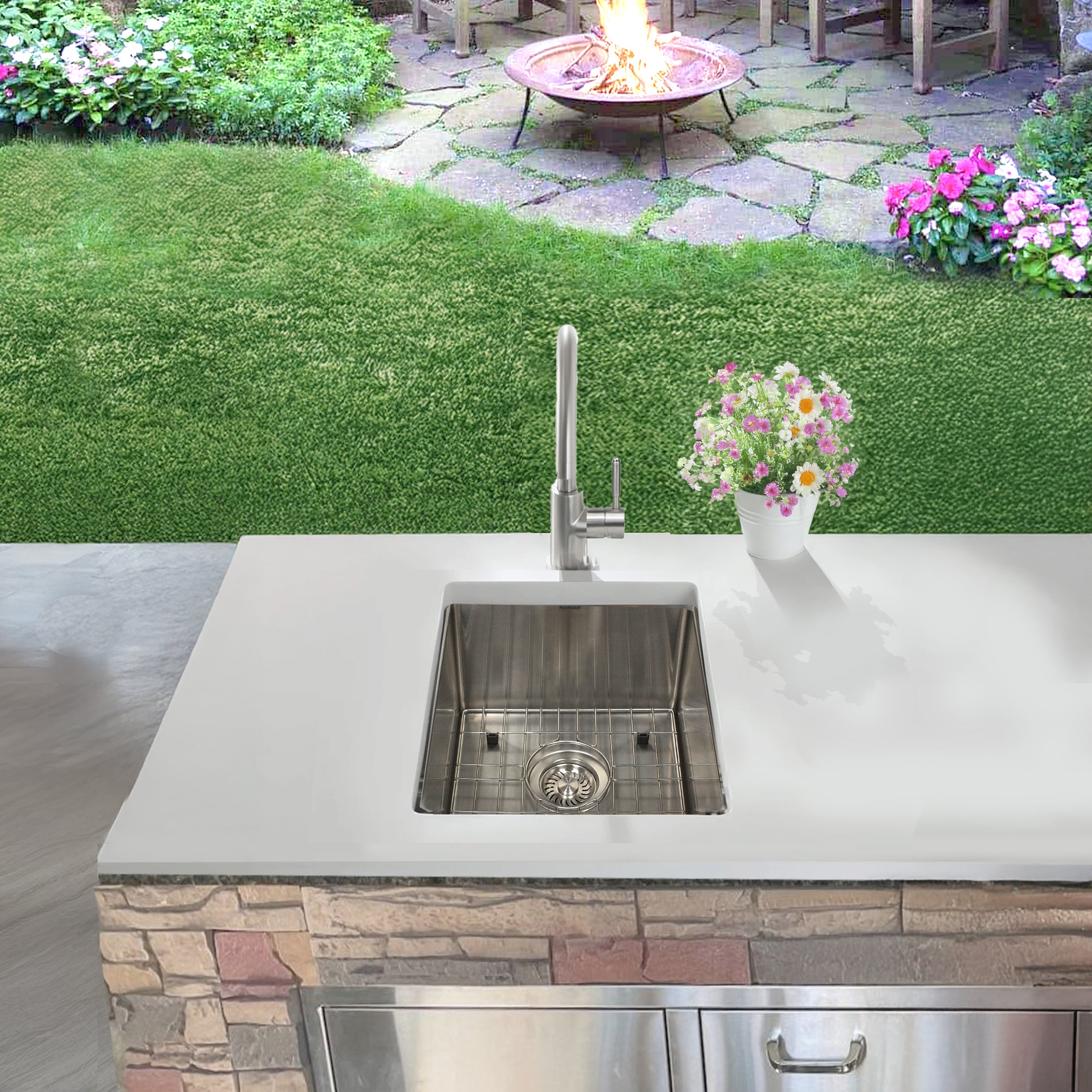 15" Marine-Grade Stainless Outdoor Undermount Prep Sink