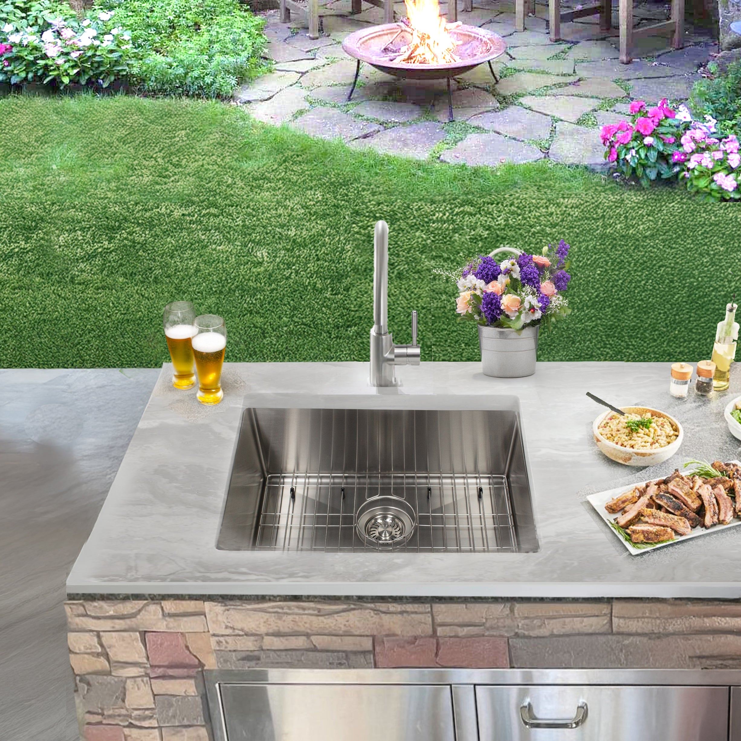 23" Marine-Grade Stainless Outdoor Undermount Sink