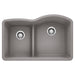 BLANCO 32" Diamond 40/60 Low-Divide Undermount SILGRANIT Kitchen Sink-DirectSinks