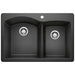 BLANCO 33" Diamond 60/40 Double Bowl Dual Mount SILGRANIT Kitchen Sink-DirectSinks