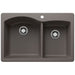 BLANCO 33" Diamond 60/40 Double Bowl Dual Mount SILGRANIT Kitchen Sink-DirectSinks