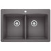 BLANCO 33" Diamond Equal Double Dual Mount SILGRANIT Kitchen Sink-DirectSinks