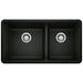 BLANCO 33" Precis Undermount Double Bowl SILGRANIT Kitchen Sink-DirectSinks
