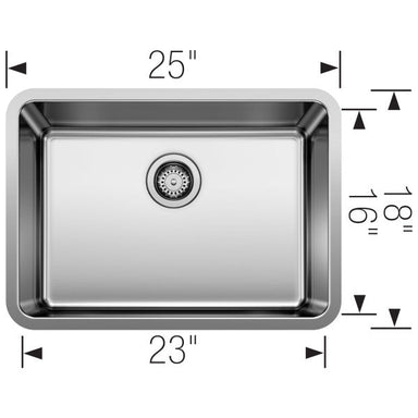 BLANCO Formera 25" Single Bowl Undermount Kitchen Sink-DirectSinks