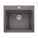 BLANCO Liven 25" x 22" Dual Mount SILGRANIT Laundry Sink in Cinder