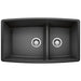 BLANCO Performa 32" SILGRANIT Low Divide Double Bowl Kitchen Sink in Anthracite