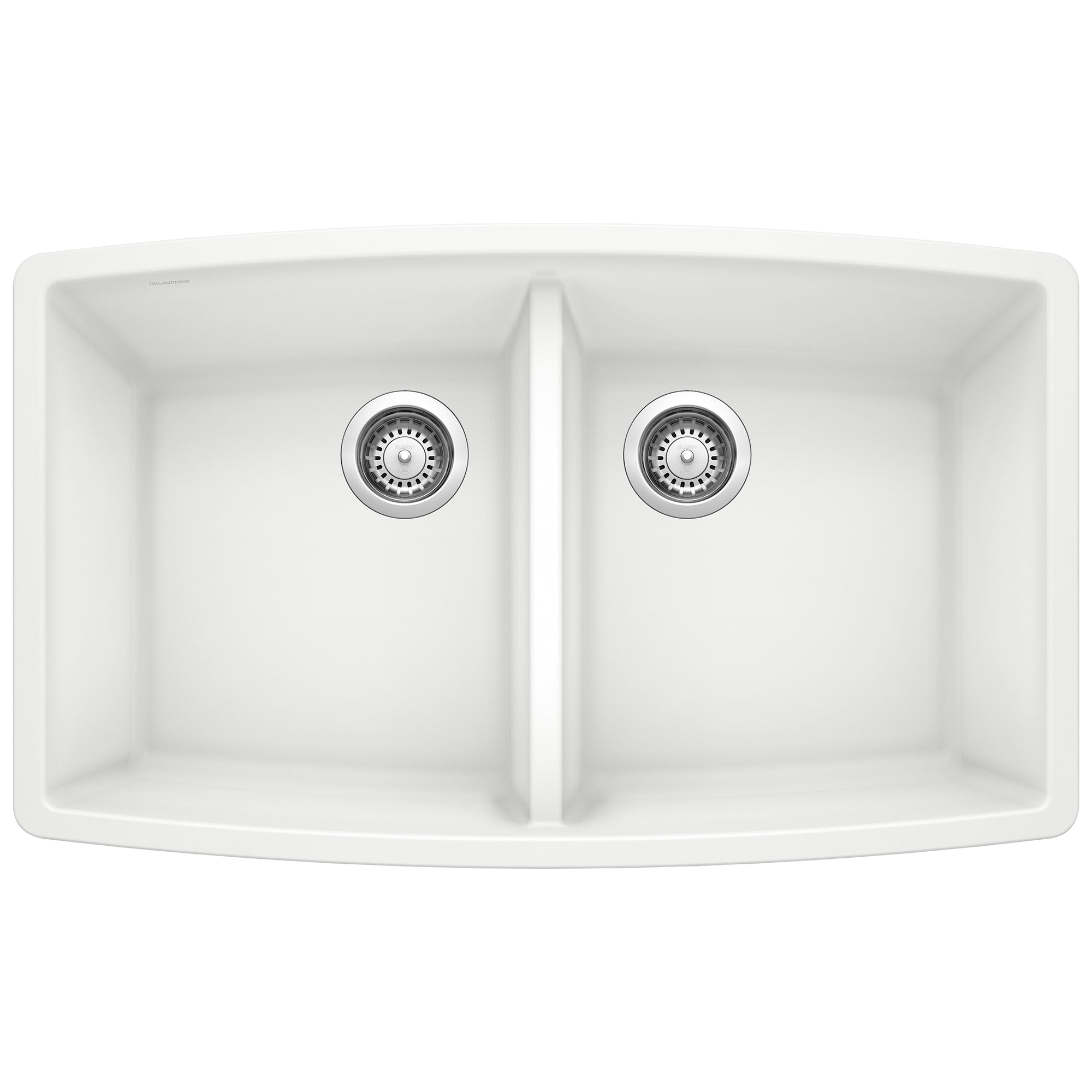 BLANCO Performa 33" SILGRANIT Undermount Double Bowl Kitchen Sink in White