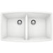 BLANCO Performa 33" SILGRANIT Undermount Double Bowl Kitchen Sink in White