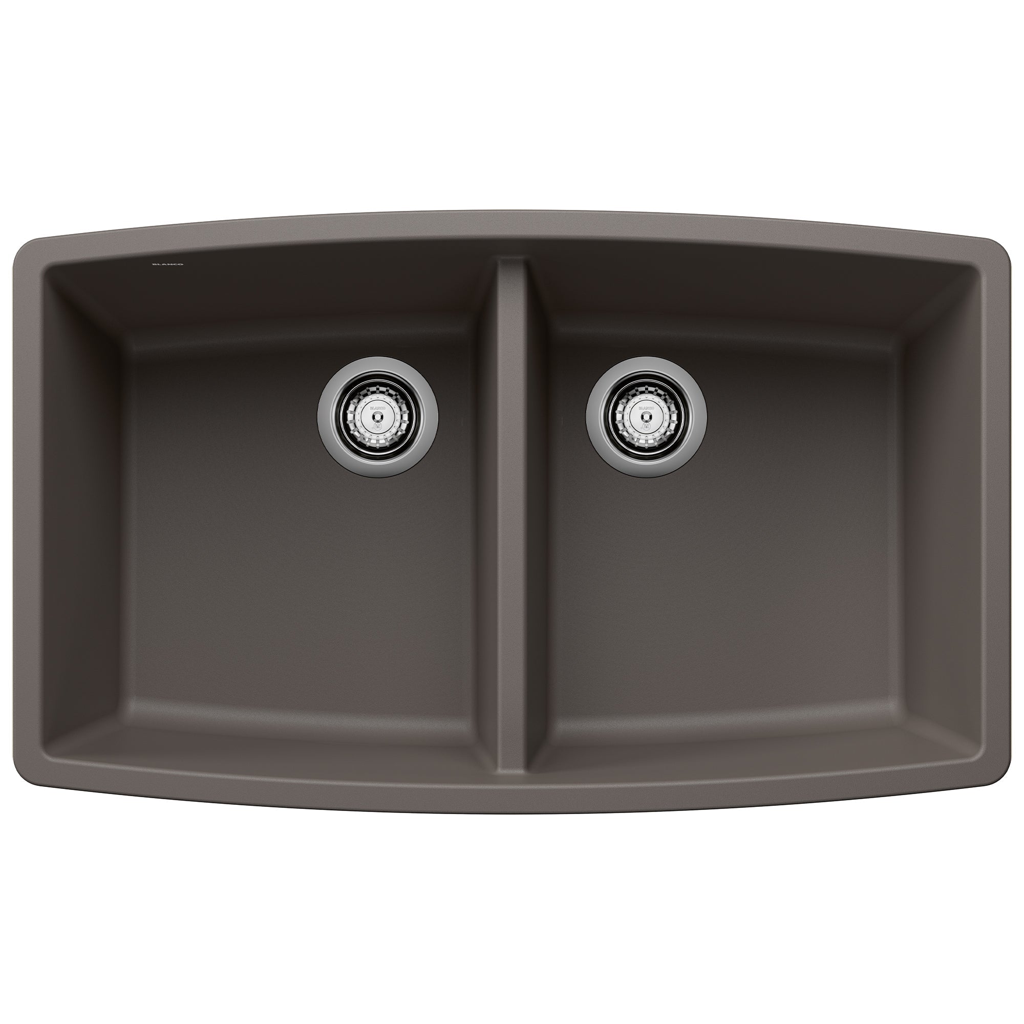 BLANCO Performa 33" SILGRANIT Undermount Double Bowl Kitchen Sink in Volcano Gray