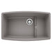 BLANCO Performa Cascade 32" SILGRANIT Undermount Kitchen Sink with Colander in Metallic Gray