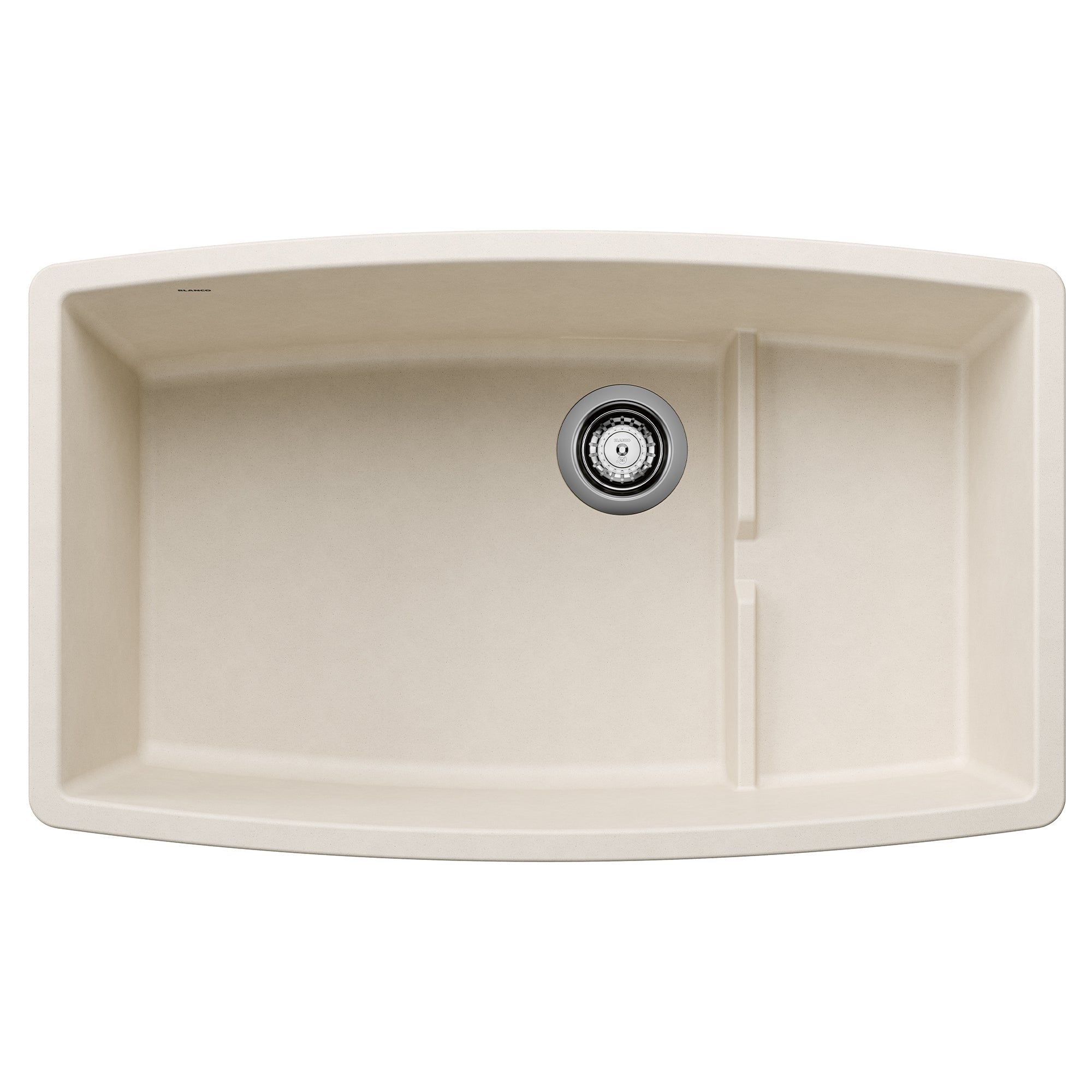 BLANCO Performa Cascade 32" SILGRANIT Undermount Kitchen Sink with Colander in Soft White