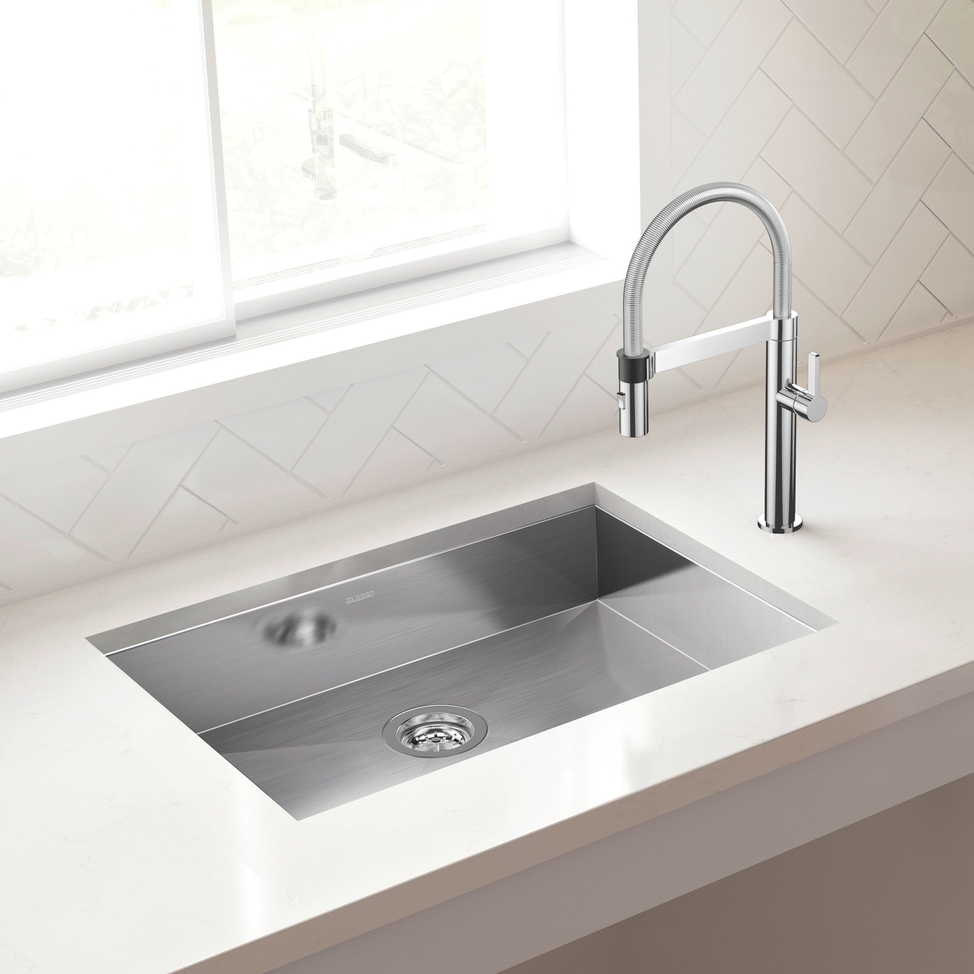 BLANCO Quatrus Zero Radius Single Bowl ADA Kitchen Sink-DirectSinks