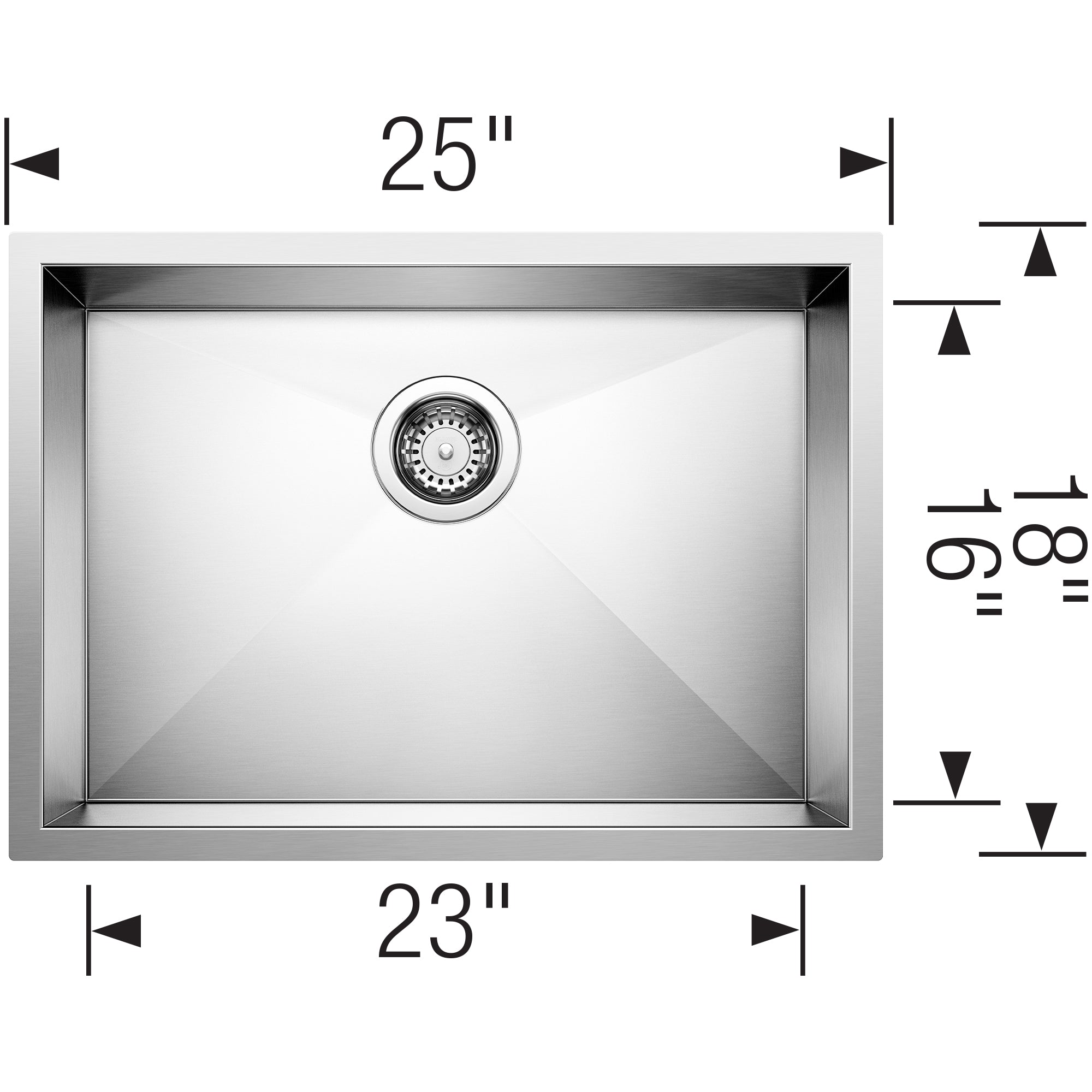 BLANCO Quatrus Zero Radius Single Bowl ADA Kitchen Sink-DirectSinks