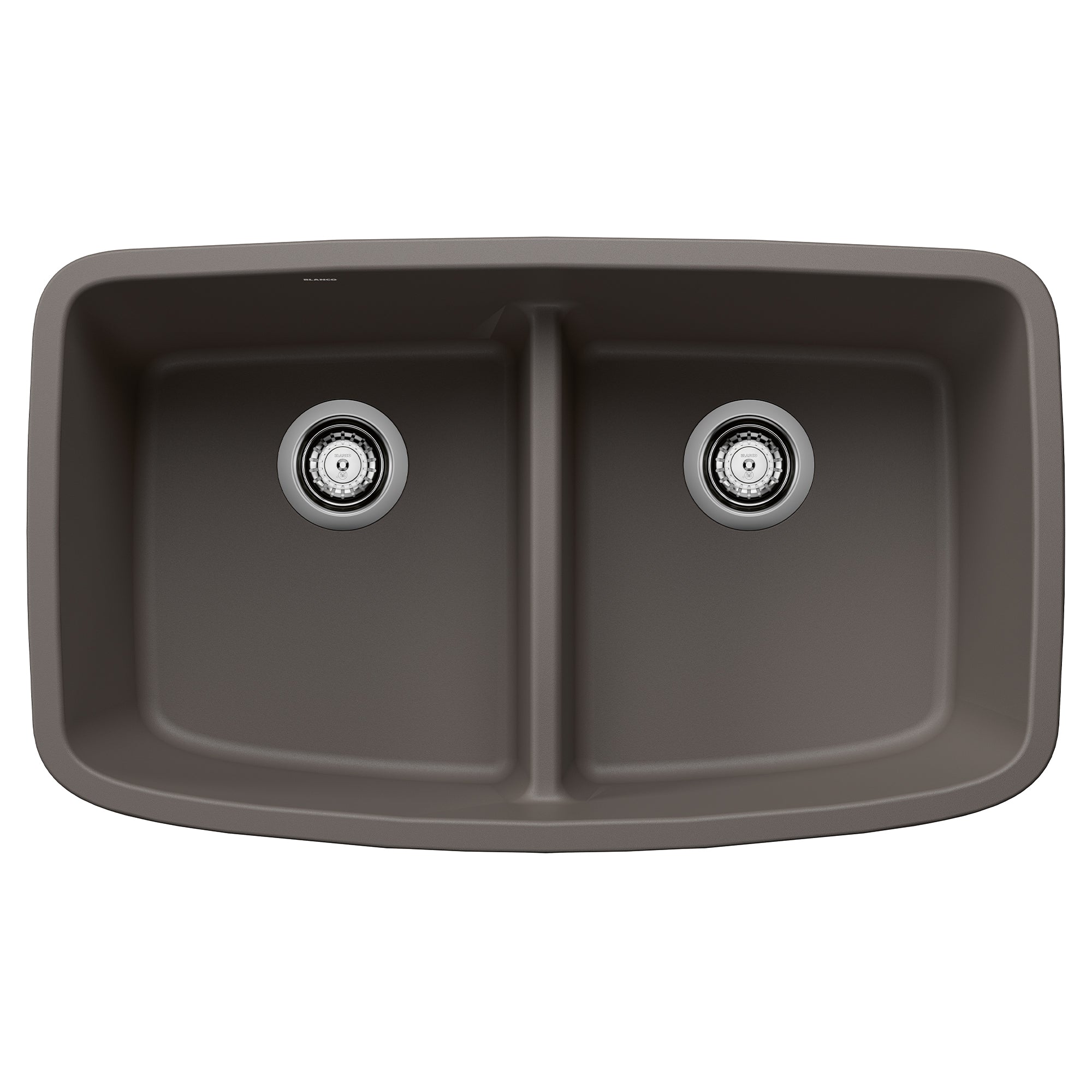 BLANCO Valea 32" SILGRANIT Low Divide Equal Double Bowl Kitchen Sink in Volcano Gray