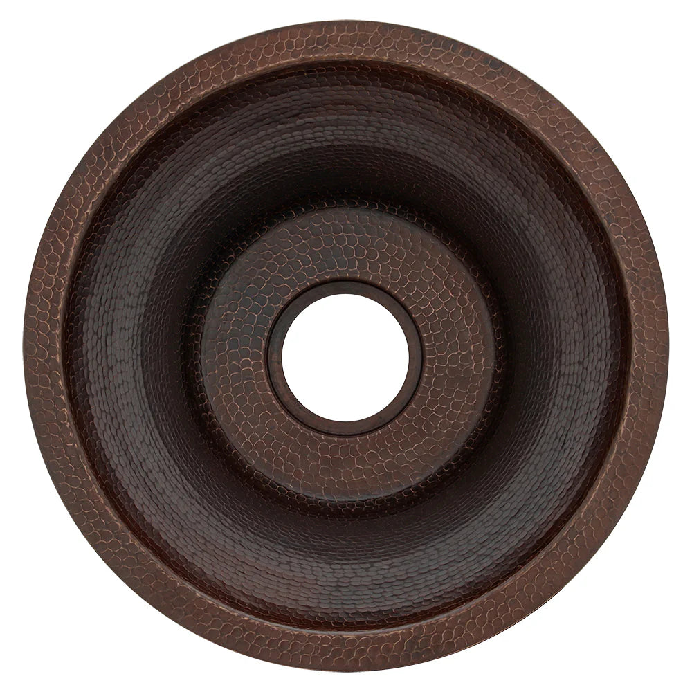 Premier Copper Products 17" Large Round Hammered Copper Bar/Prep Sink