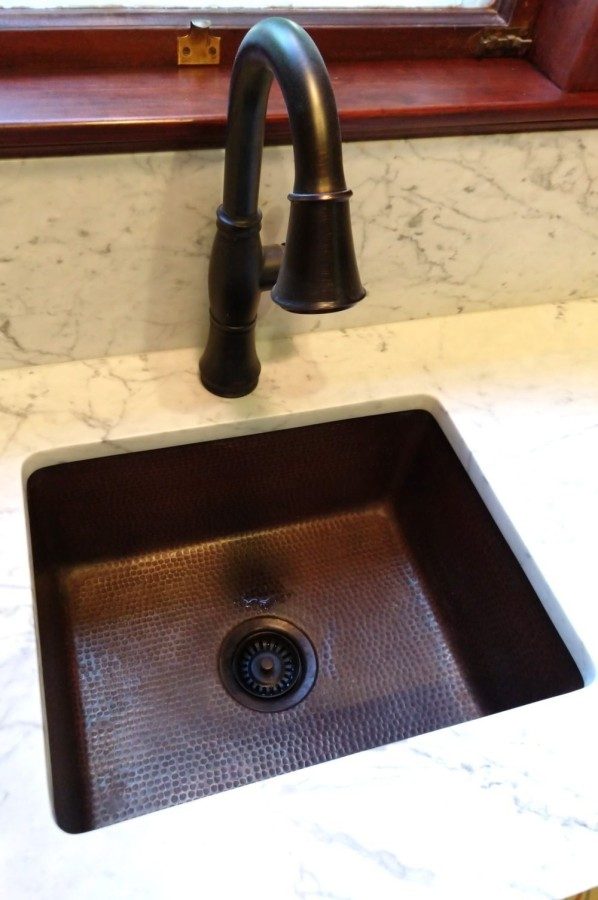 Premier Copper Products 20" Hammered Copper Kitchen/Bar/Prep Single Basin Sink