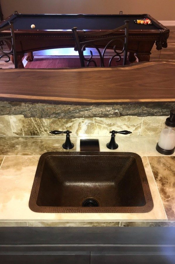 Premier Copper Products 17" x 12" Rectangle Copper Bar Sink with 2" Drain