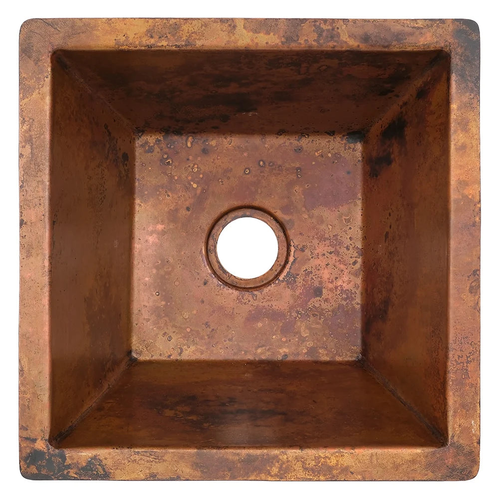 15" Smooth Fired Copper Bar Sink