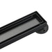 48" Stainless Steel Linear Shower Drain with Tile Insert & Flat Grate in Matte Black-DirectSinks