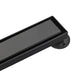 48" Stainless Steel Linear Shower Drain with Tile Insert & Flat Grate in Matte Black-DirectSinks