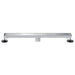 72" Stainless Steel Linear Shower Drain with Tile Insert & Flat Grate in Brushed Nickel-DirectSinks