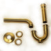 Brushed Satin Brass P-Trap for Bathroom and Utility Drains