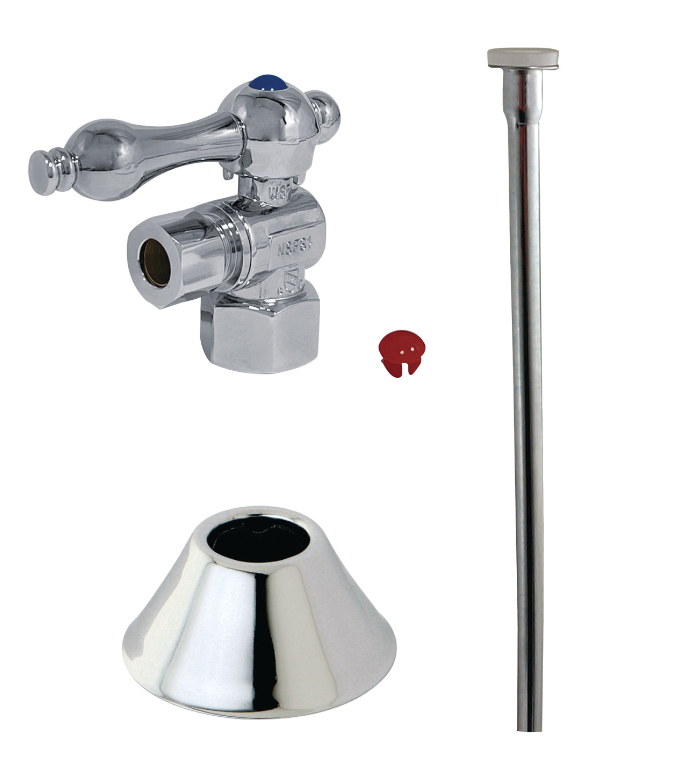 Kingston Brass Trimscape Toilet Trim Kit with 1/2″ compression angle stop.
