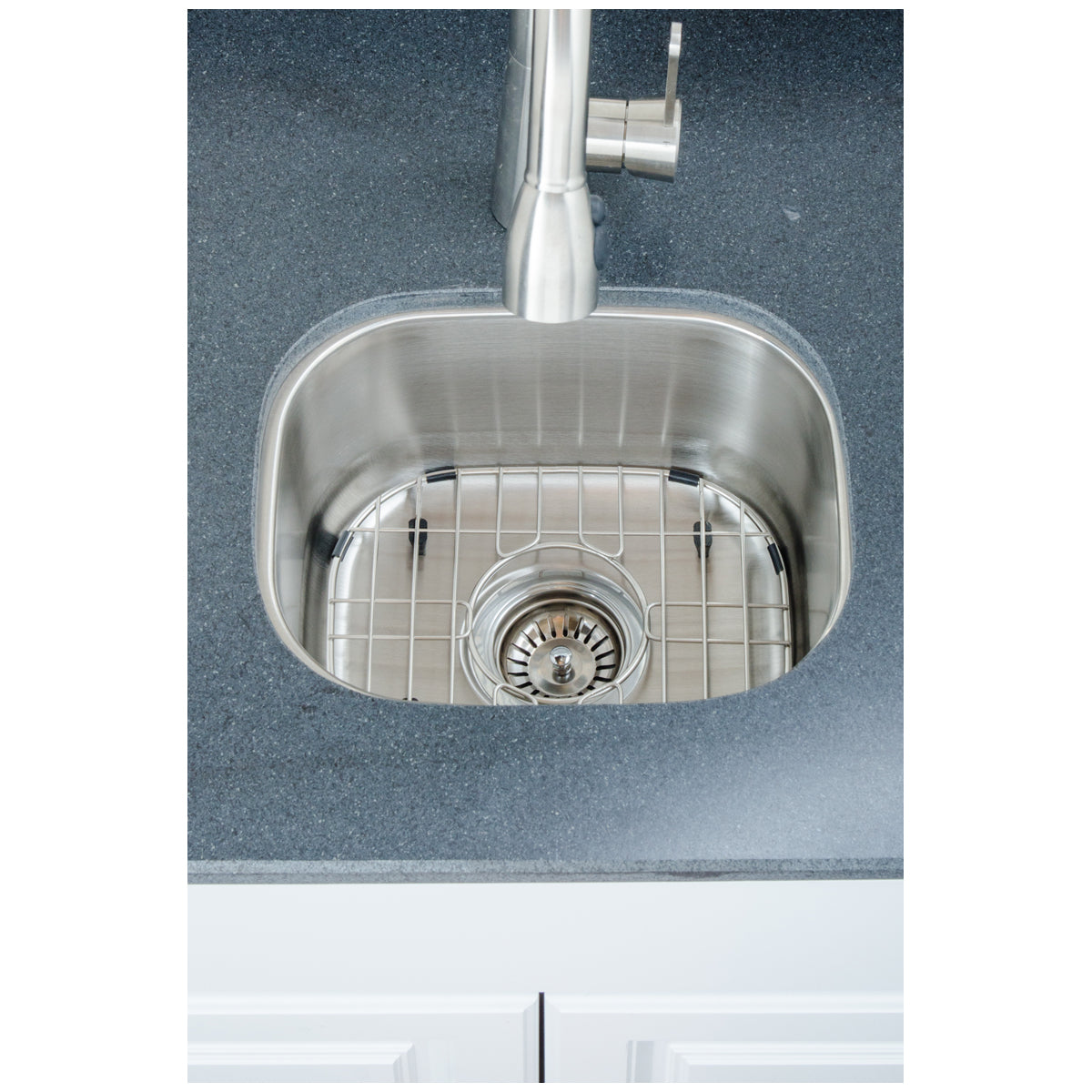 Wells Sinkware 15" 18-Gauge Undermount Single Bowl Stainless Steel Bar Sink with Grid Rack and Strainer