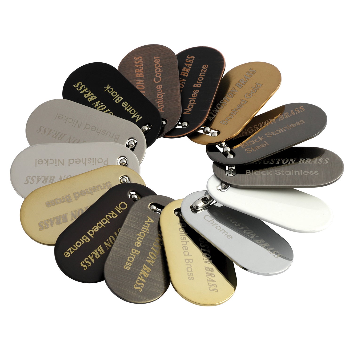 Kingston Brass Finish Sample Swatch Ring | DirectSinks