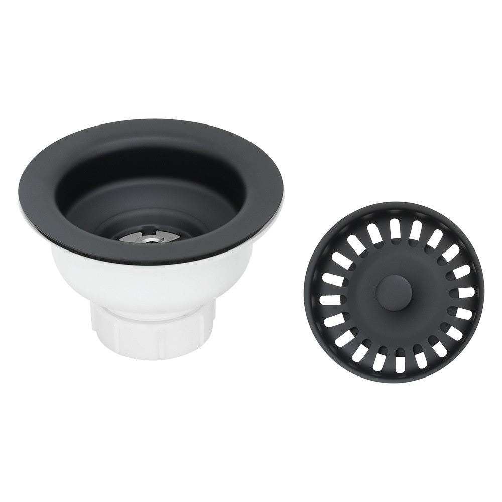 3.5″ Kitchen Basket Strainer Drain in Matte Black