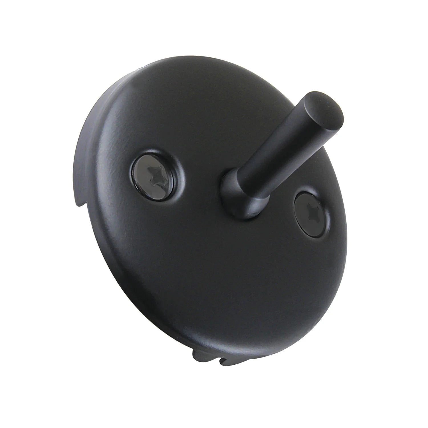 Round Bathtub Overflow Plate with Trip Lever in Matte Black-DirectSinks
